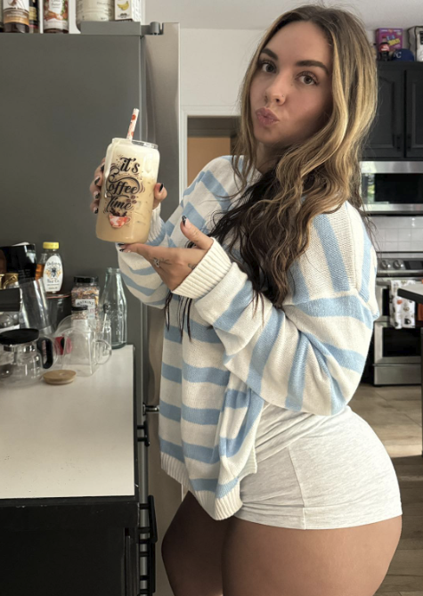 woman with coffee smoothie