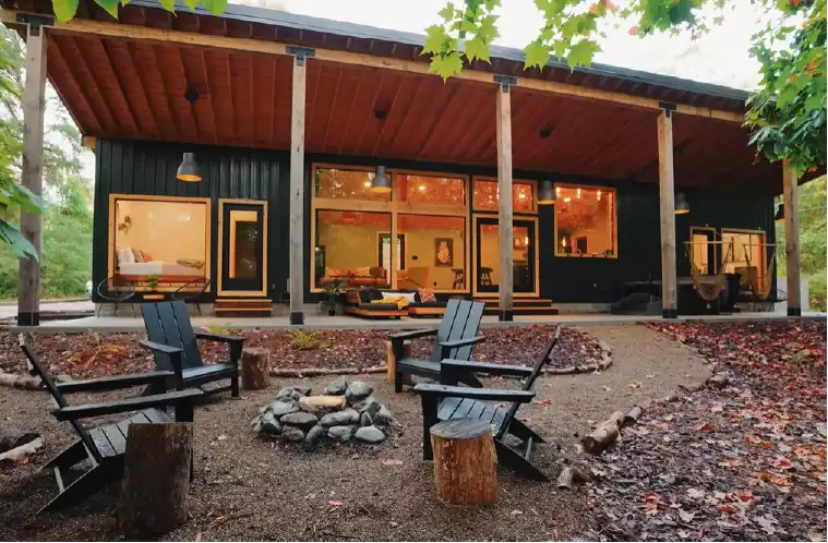 Discover The Ren, a modern 2‑bed, 2‑bath cabin in Hocking Hills with a hot tub, fire pit, and private forest views. See the full tour and plan your Ohio getaway.